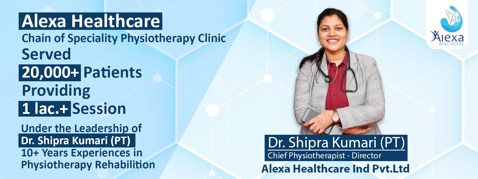 Chief Physiotherapist Alexa Healthcare Dr. Shipra kumari