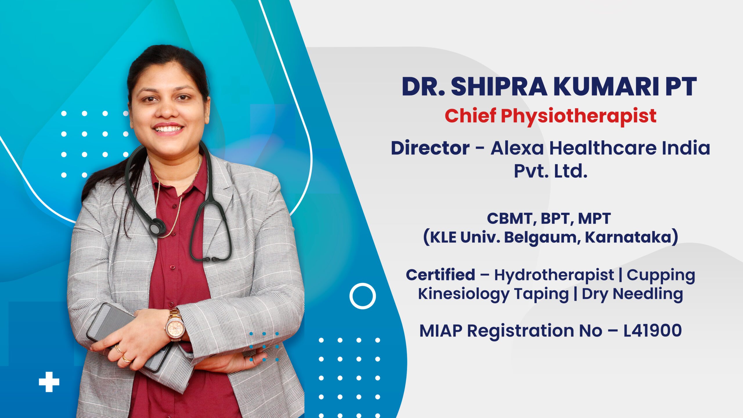 Dr shipra Kumari PT Chief Physiotherapy Alexa healthcare India pvt. ltd.